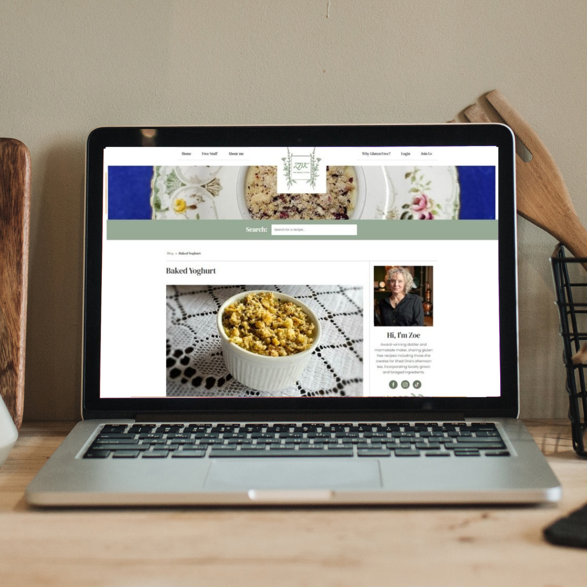 Baked Yoghurt on Laptop Screen